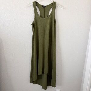 J Crew Swing Sleeveless Tank Dress XS 100% Cotton Racerback High Low Hem